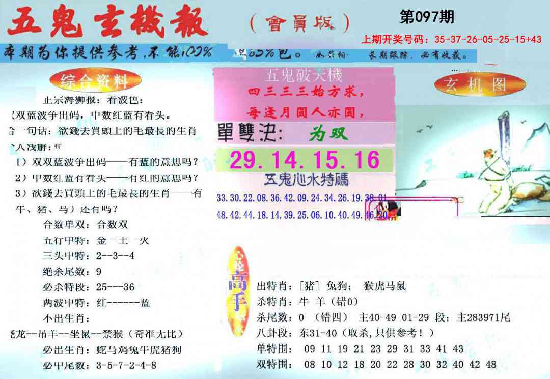 097期新五鬼玄机[图]